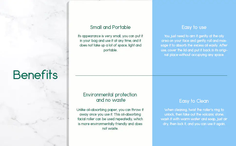 PureMatte™ Volcanic Oil Control Roller
Instant Shine Reduction