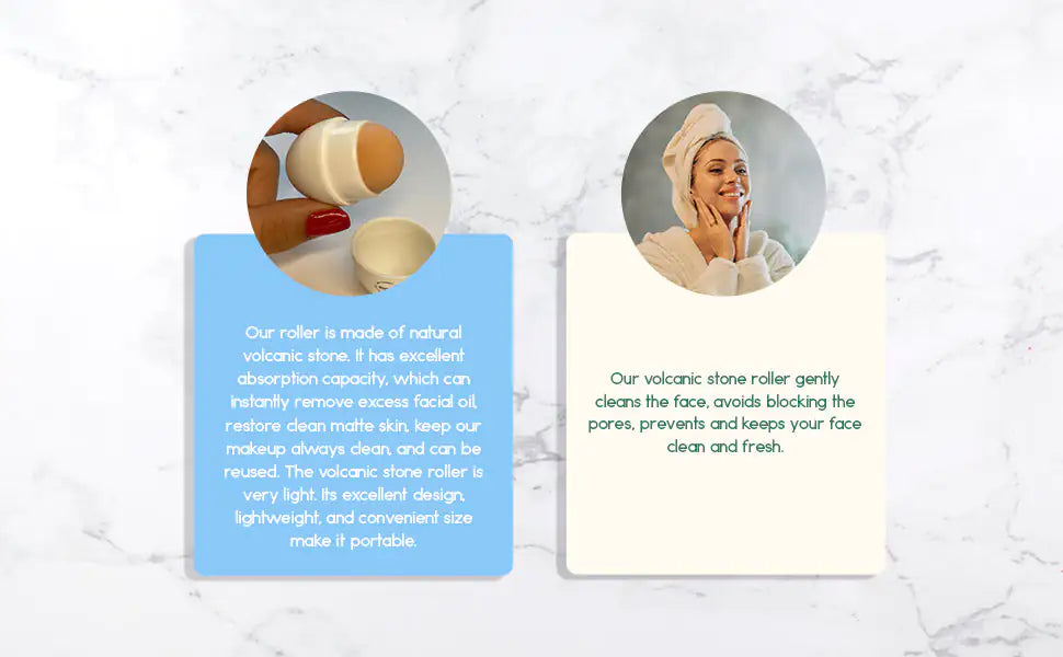 PureMatte™ Volcanic Oil Control Roller
Instant Shine Reduction